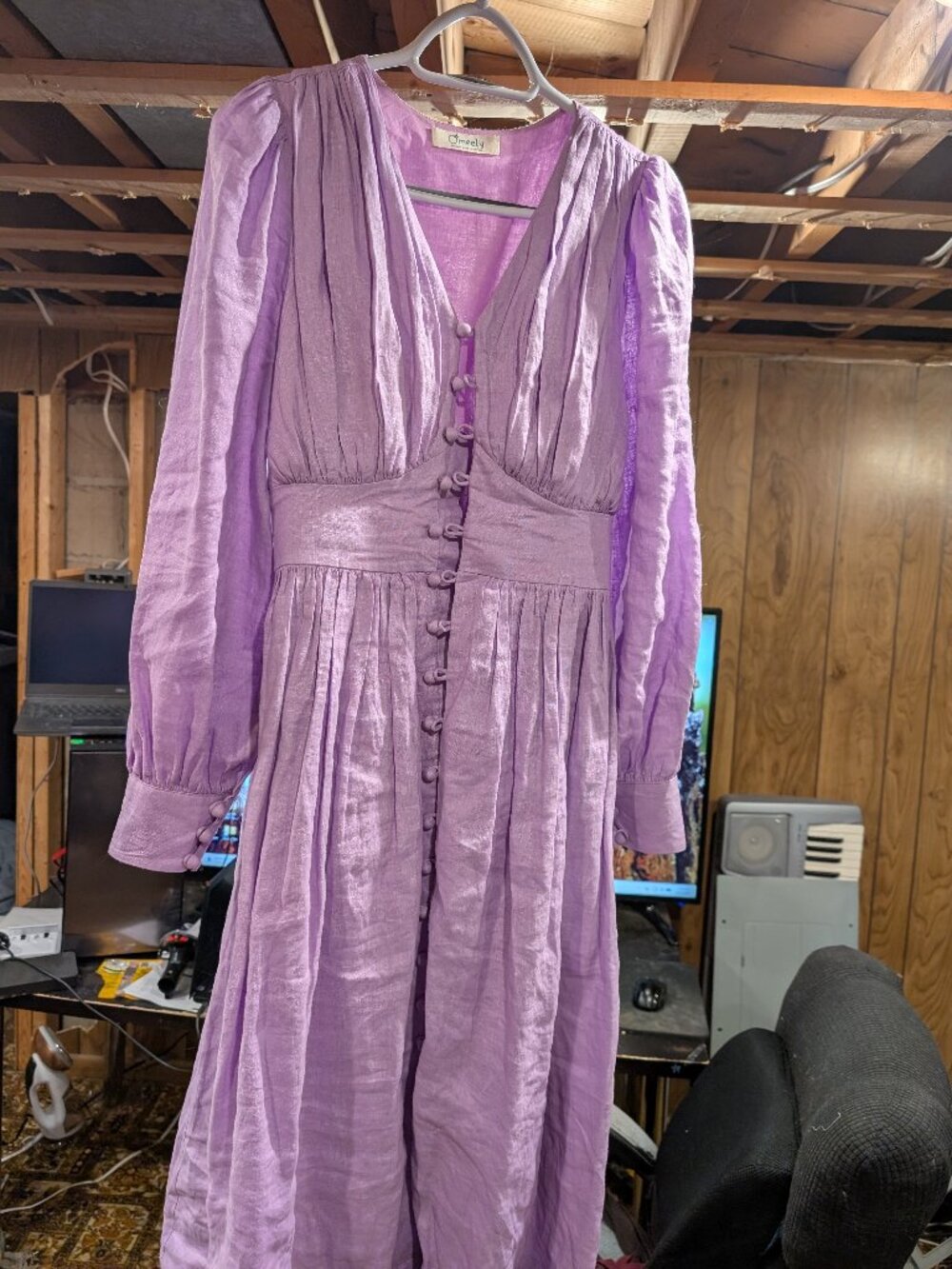 Omeeleynatural Midi Lavender dress